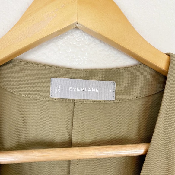 Everlane Green Japanese GoWeave Long Sleeve Mini Wrap Dress Size 6 - Picture 8 of 13